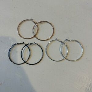 Black, Rose gold, and silver Earrings